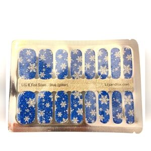 Blue Glitter Nail Wraps